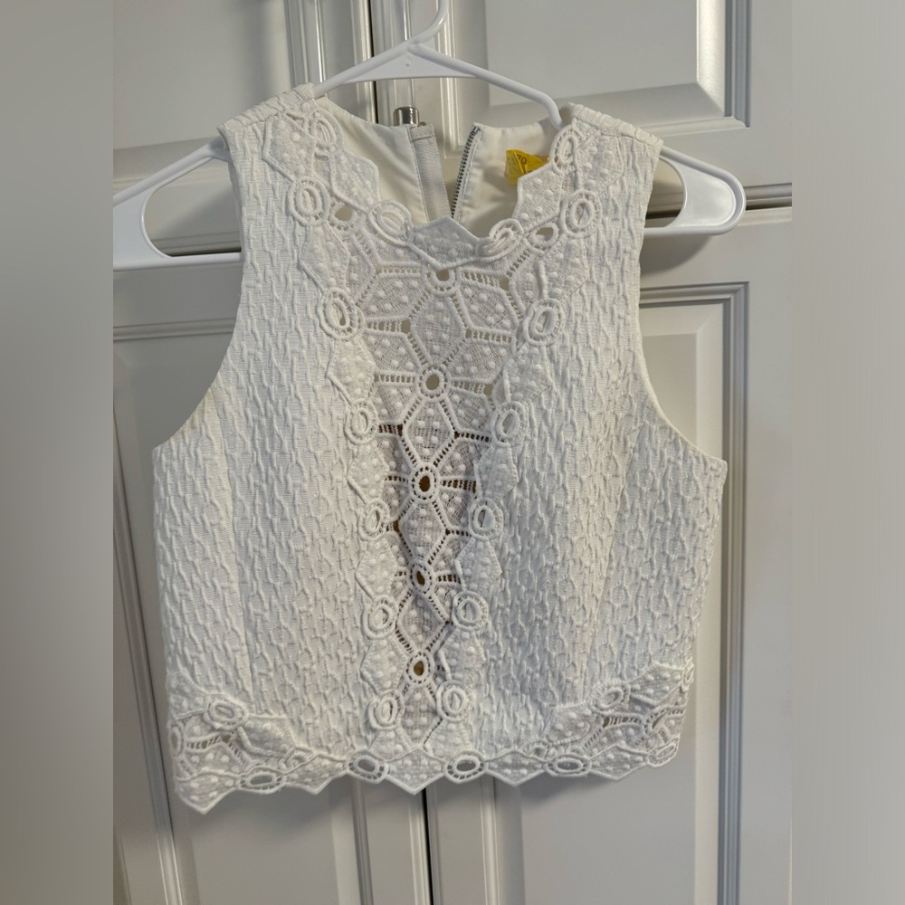 Rebecca Taylor White Eyelet Tank Top Size 4